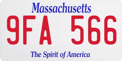 MA license plate 9FA566