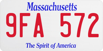 MA license plate 9FA572