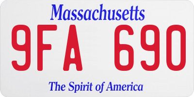 MA license plate 9FA690