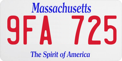 MA license plate 9FA725