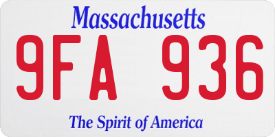 MA license plate 9FA936