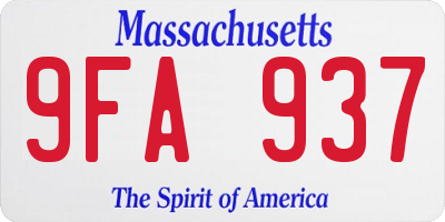 MA license plate 9FA937