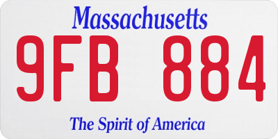 MA license plate 9FB884