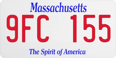 MA license plate 9FC155