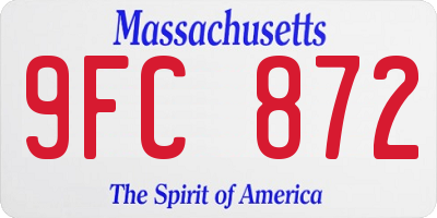 MA license plate 9FC872