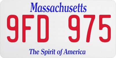 MA license plate 9FD975
