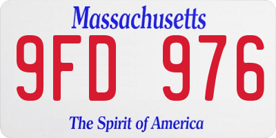 MA license plate 9FD976