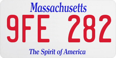 MA license plate 9FE282