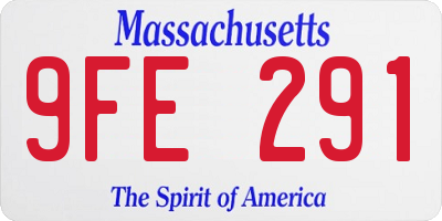 MA license plate 9FE291