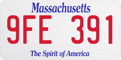 MA license plate 9FE391