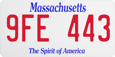MA license plate 9FE443