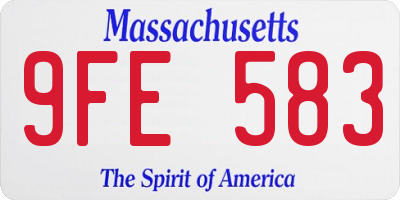 MA license plate 9FE583