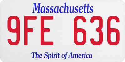 MA license plate 9FE636
