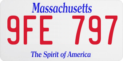 MA license plate 9FE797