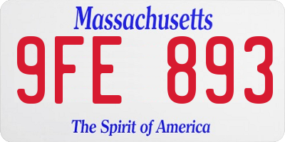 MA license plate 9FE893