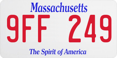 MA license plate 9FF249