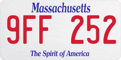 MA license plate 9FF252