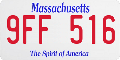 MA license plate 9FF516