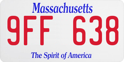 MA license plate 9FF638