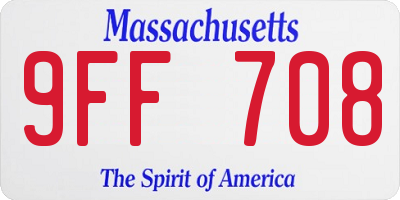 MA license plate 9FF708