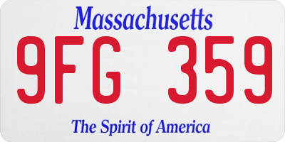 MA license plate 9FG359