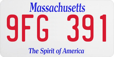 MA license plate 9FG391