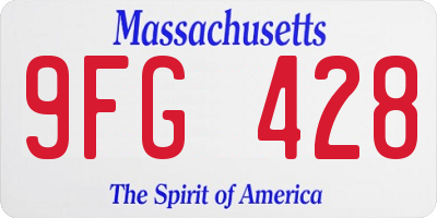 MA license plate 9FG428