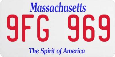 MA license plate 9FG969