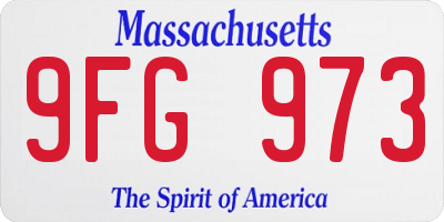 MA license plate 9FG973