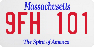 MA license plate 9FH101