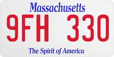 MA license plate 9FH330