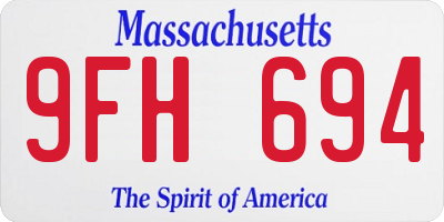MA license plate 9FH694