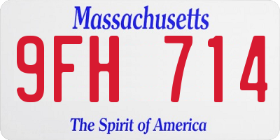 MA license plate 9FH714