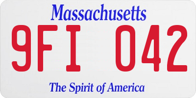 MA license plate 9FI042