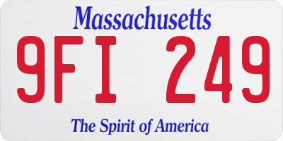 MA license plate 9FI249