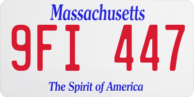 MA license plate 9FI447
