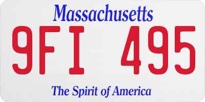 MA license plate 9FI495