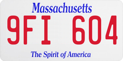 MA license plate 9FI604