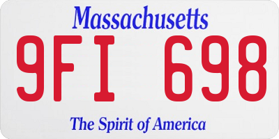 MA license plate 9FI698