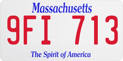 MA license plate 9FI713