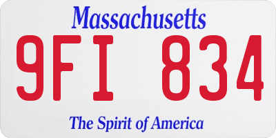 MA license plate 9FI834