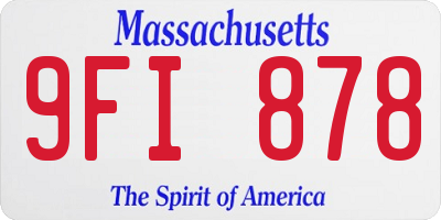 MA license plate 9FI878