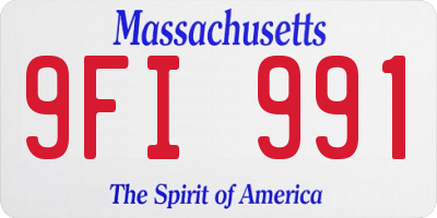 MA license plate 9FI991