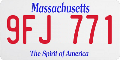 MA license plate 9FJ771