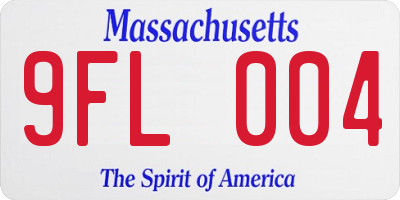 MA license plate 9FL004