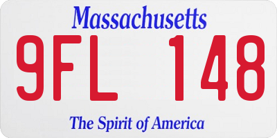 MA license plate 9FL148