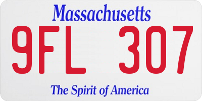 MA license plate 9FL307