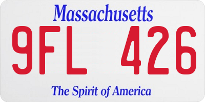 MA license plate 9FL426