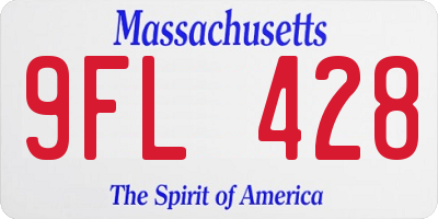 MA license plate 9FL428
