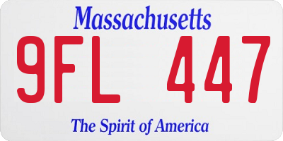 MA license plate 9FL447